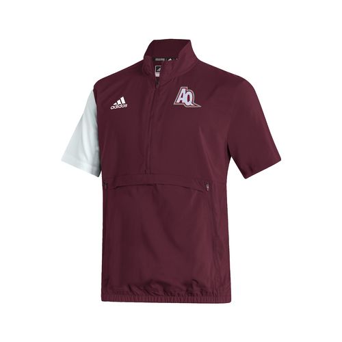 Picture of Stadium 1/4 Zip Woven Short Sleeve - maroon - white