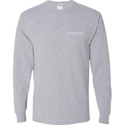 Picture of Youth Dri-Power Long Sleeve T-Shirt - Athletic Heather - Embroidery Text Drop