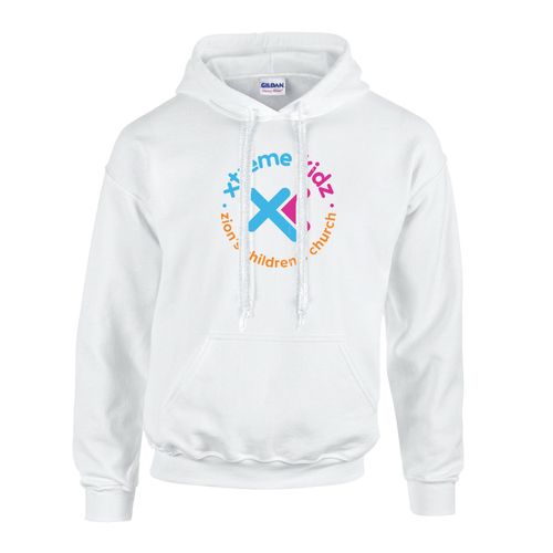 Picture of Fleece Hoodie - White - Logo Text Drop