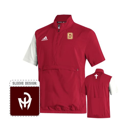 Picture of Stadium 1/4 Zip Woven Short Sleeve - power red - white