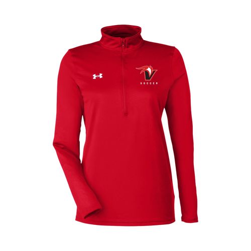 Picture of UA Womens Team Tech Half-Zip Pullover - Red