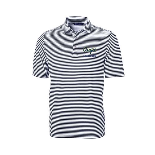 Picture of C&B Virtue Eco Pique Stripe Recycled Mens Polo - white navy