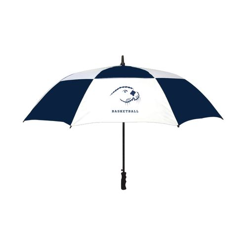 Picture of 60" Vented Fiberglass Shaft Golf Umbrella - White Navy