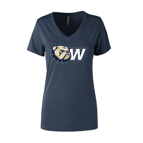 Picture of Women's Semi- Fitted Premium V- Neck T-Shirt  - navy heather