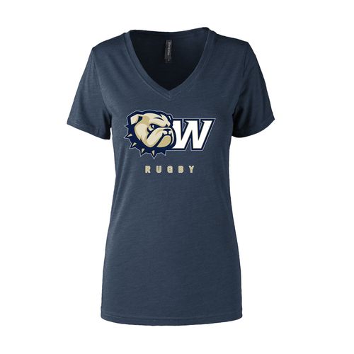 Picture of Women's Semi- Fitted Premium V- Neck T-Shirt  - navy heather