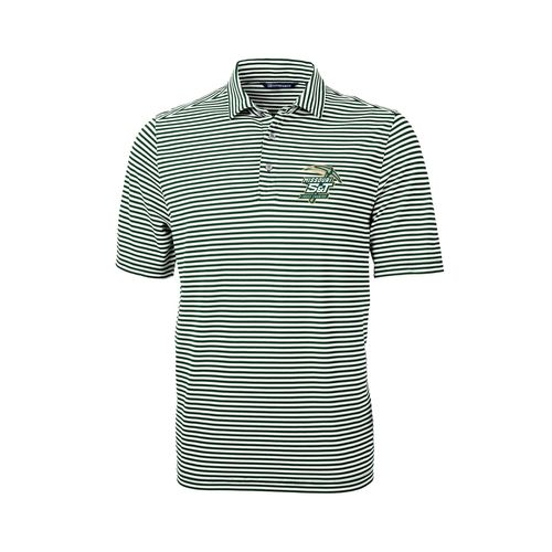 Picture of C&B Virtue Eco Pique Stripe Recycled Mens Polo - white hunter