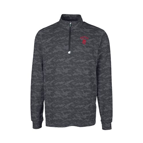 Picture of C&B Traverse Stretch Camo Print Quarter Zip Pullover - Black