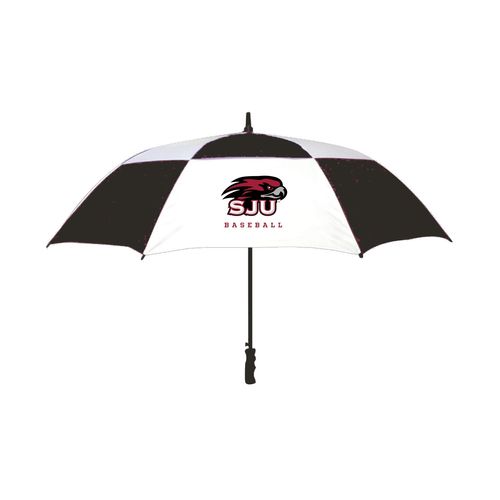 Picture of 60" Vented Fiberglass Shaft Golf Umbrella - white black