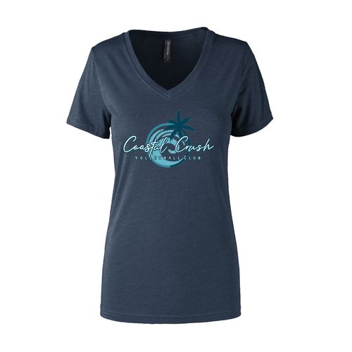 Picture of Women's Semi- Fitted Premium V- Neck T-Shirt  - navy heather
