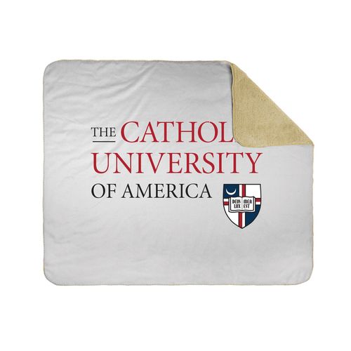 Picture of University Logo - 50x60 Sherpa Lined Throw Blanket - white