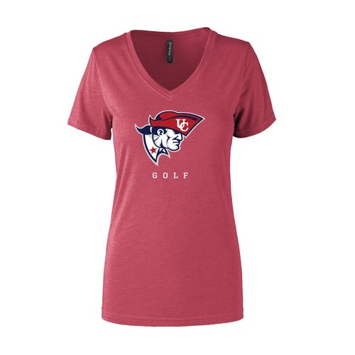 Picture of Women's Semi- Fitted Premium V- Neck T-Shirt  - Red Heather
