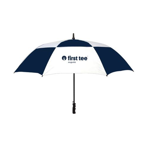 Picture of 60" Vented Fiberglass Shaft Golf Umbrella - white navy