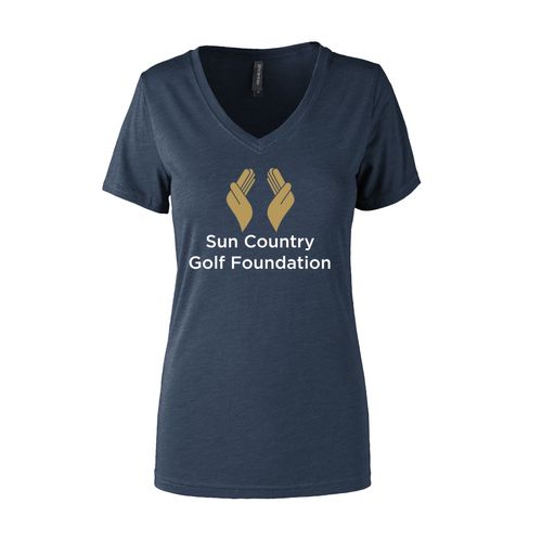 Picture of Women's Semi- Fitted Premium V- Neck T-Shirt  - navy heather