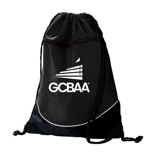 Picture of Augusta Tri-Color Drawstring Backpack - black white