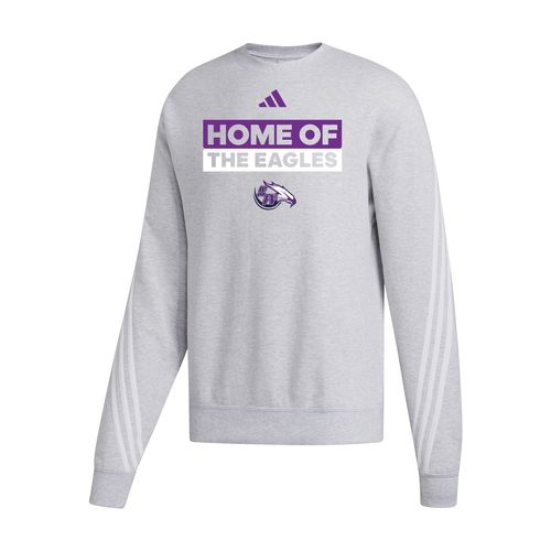 Picture of Women's Cropped 3-Stripe Crew  - medium grey heather