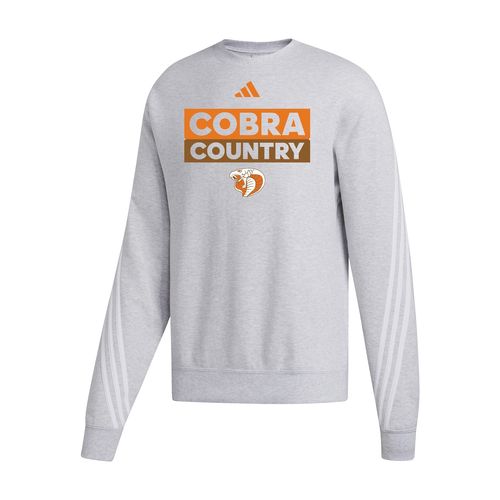 Picture of Women's Cropped 3-Stripe Crew  - medium grey heather