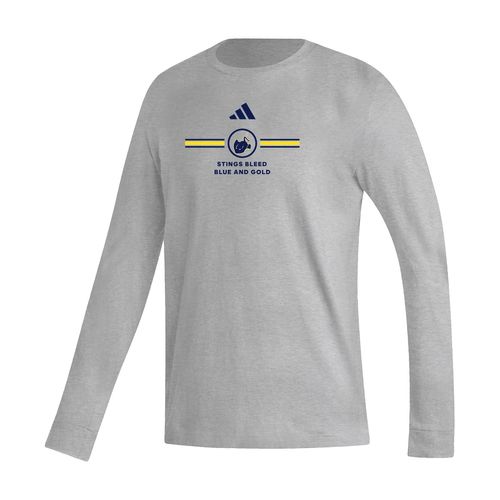 Picture of Stings Bleed Blue and Gold - Men's Fresh Long Sleeve Tee  - medium grey heather