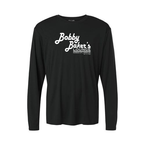 Picture of Black/White Logo - Performance Long Sleeve T-Shirt - Black