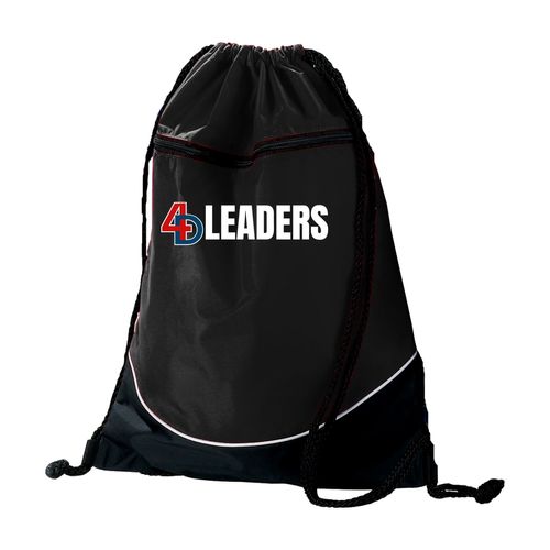 Picture of Augusta Tri-Color Drawstring Backpack - black white
