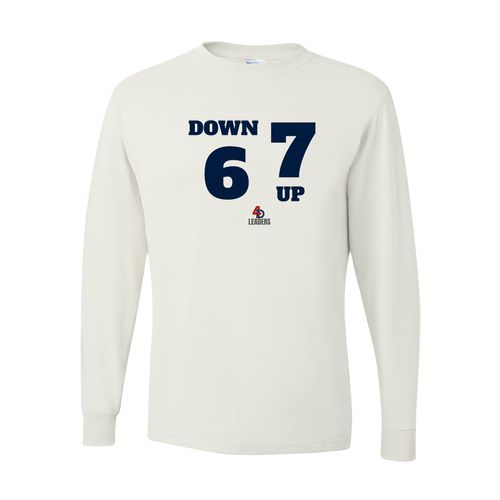 Picture of Down 6 Up 7 Navy Print - Youth Dri-Power Long Sleeve T-Shirt - White