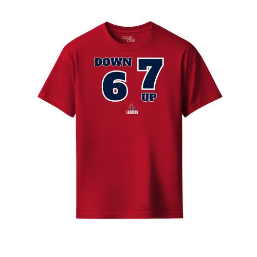 Picture of Down 6 Up 7 Navy / White Trim Print - Youth Classic Tee - Red