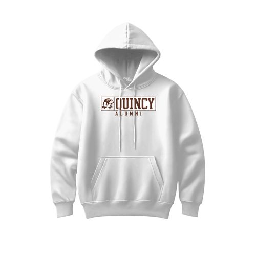 Picture of Quincy Alumni Hawk - Classic Hoodie - White
