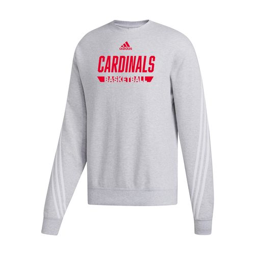 Picture of Women's Cropped 3-Stripe Crew  - medium grey heather