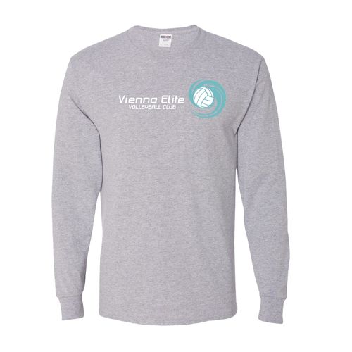 Picture of Dri-Power Long Sleeve T-Shirt - Athletic Heather - Logo Text Drop