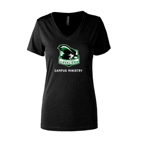 Picture of Women's Semi- Fitted Premium V- Neck T-Shirt  - black