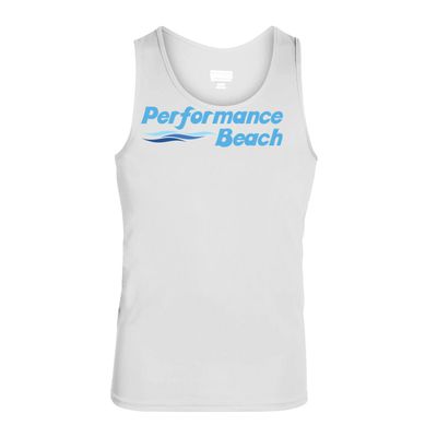 Picture of Youth Performance Tank - White - Logo Text Drop
