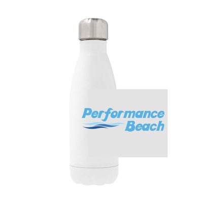 Picture of 12oz Stainless Steel Water Bottle - White - Logo Text Drop