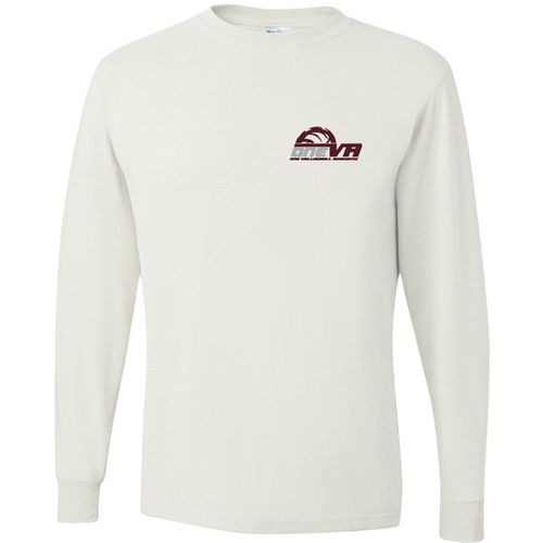 Picture of Youth Dri-Power Long Sleeve T-Shirt - White - Embroidery Text Drop