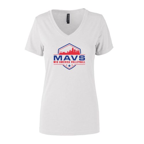 Picture of Women's Semi- Fitted Premium V- Neck T-Shirt  - White
