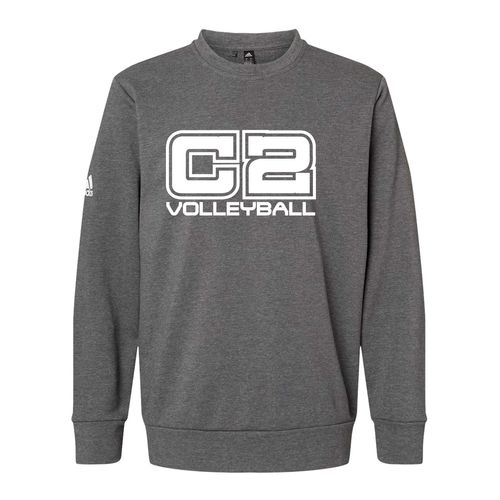 Picture of Adidas Fleece Crewneck Sweatshirt - Dark Grey Heather - Logo Text Drop
