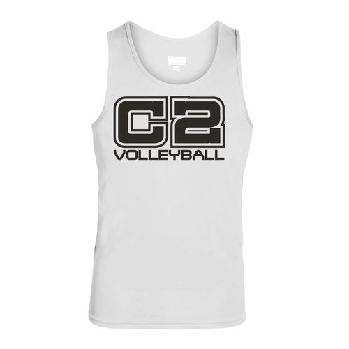 Picture of Youth Performance Tank - White - Logo Text Drop