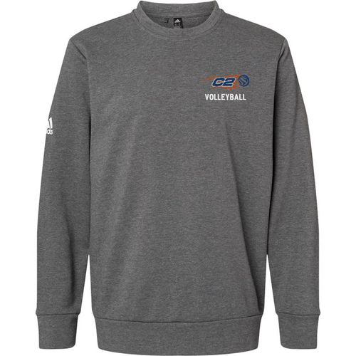 Picture of Adidas Fleece Crewneck Sweatshirt - Dark Grey Heather - Embroidery Text Drop