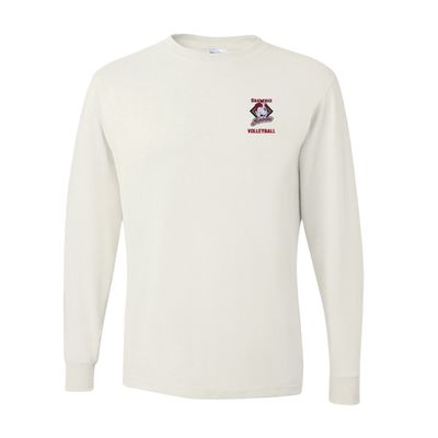 Picture of Youth Dri-Power Long Sleeve T-Shirt - White - Embroidery Text Drop