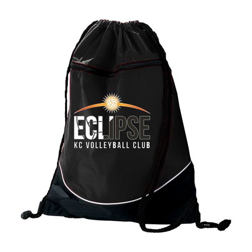 Picture of Augusta Tri-Color Drawstring Backpack - black white