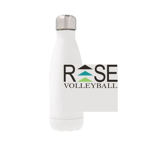 Picture of 12oz Stainless Steel Water Bottle - White - Logo Text Drop