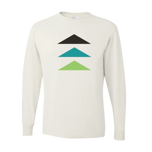 Picture of Long Sleeve Performance Shirt - White - Logo Text Drop