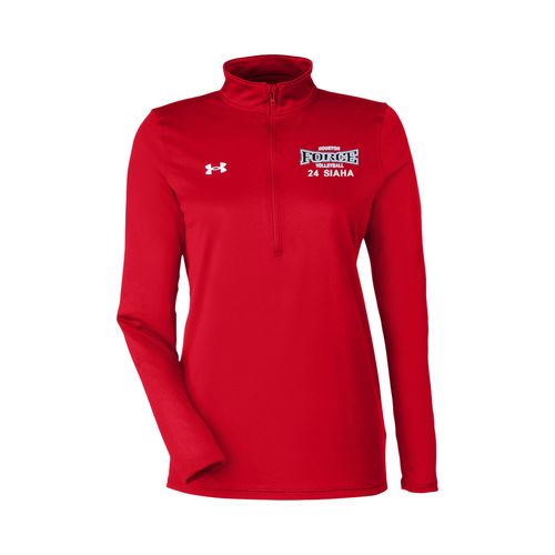 Picture of UA Womens Team Tech Half-Zip Pullover - Red