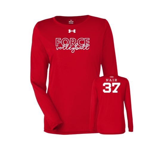 Picture of UA Womens Team Tech Long Sleeve T-Shirt - Red