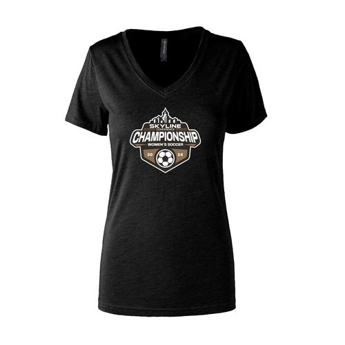 Picture of Women's Semi- Fitted Premium V- Neck T-Shirt  - black