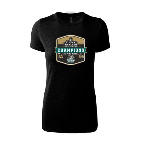 Picture of Farmingdale W Soccer 2024 CHAMPIONS - Women's Fitted Triblend T-Shirt - black