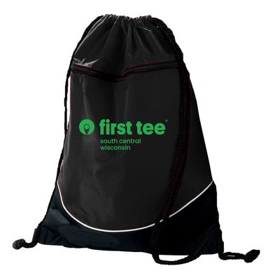 Picture of Augusta Tri-Color Drawstring Backpack - Black White