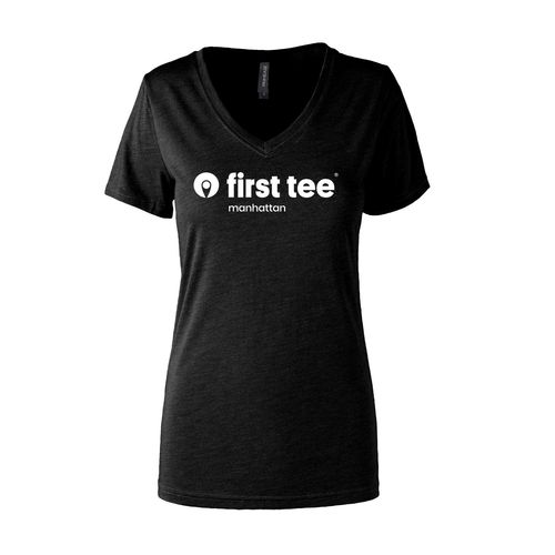 Picture of Women's Semi- Fitted Premium V- Neck T-Shirt  - black