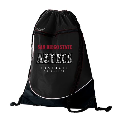 Picture of Augusta Tri-Color Drawstring Backpack - black white