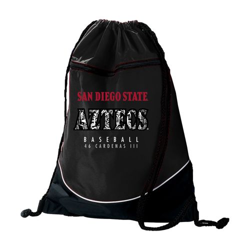 Picture of Augusta Tri-Color Drawstring Backpack - black white