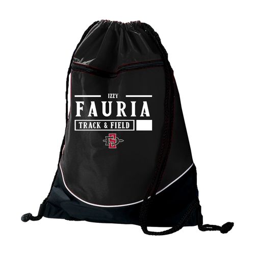 Picture of Augusta Tri-Color Drawstring Backpack - black white