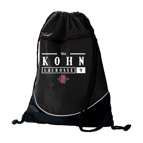 Picture of Augusta Tri-Color Drawstring Backpack - black white
